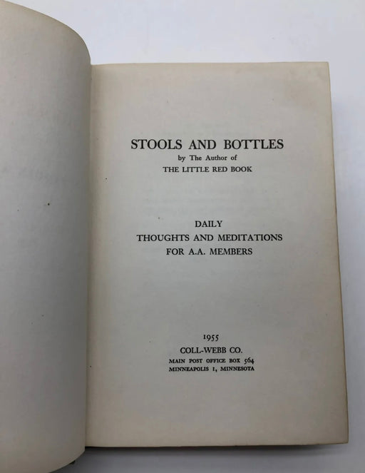 STOOLS AND BOTTLES by Ed Webster - 1st Printing COLL-WEBB Recovery Collectibles