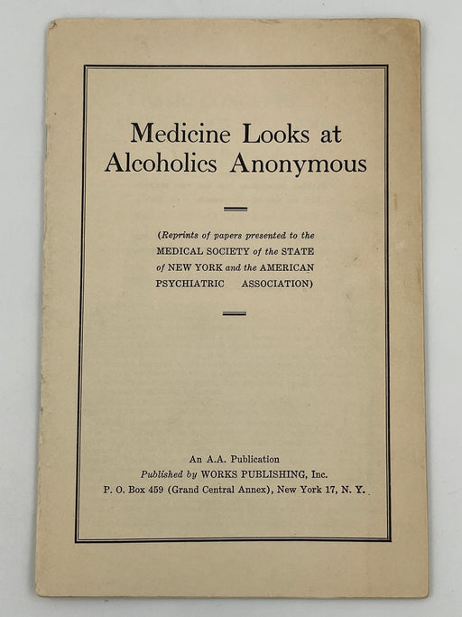 Medicine Looks at Alcoholics Anonymous from 1949 Recovery Collectibles