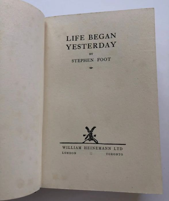 SIGNED by STEPHEN FOOT - Life Began Yesterday - 1st Printing w/ODJ Recovery Collectibles