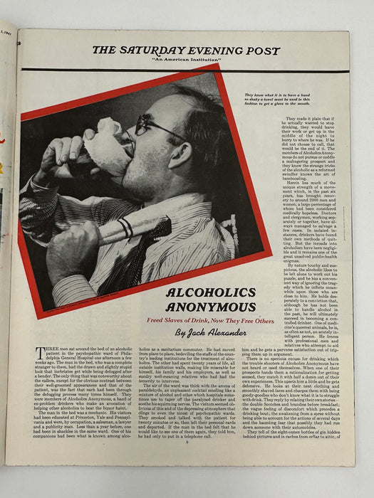 Saturday Evening Post from March 1, 1941 - Alcoholics Anonymous Recovery Collectibles