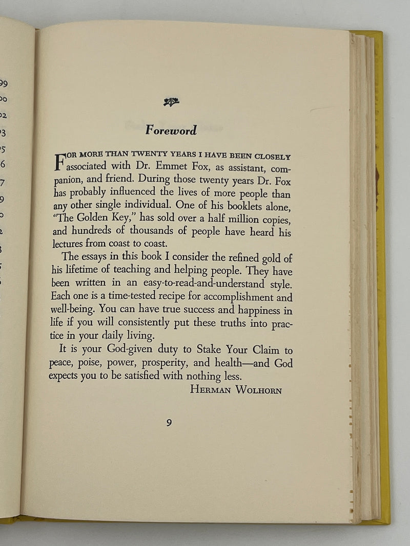 Stake Your Claim by Emmet Fox - 1952 David Shaw