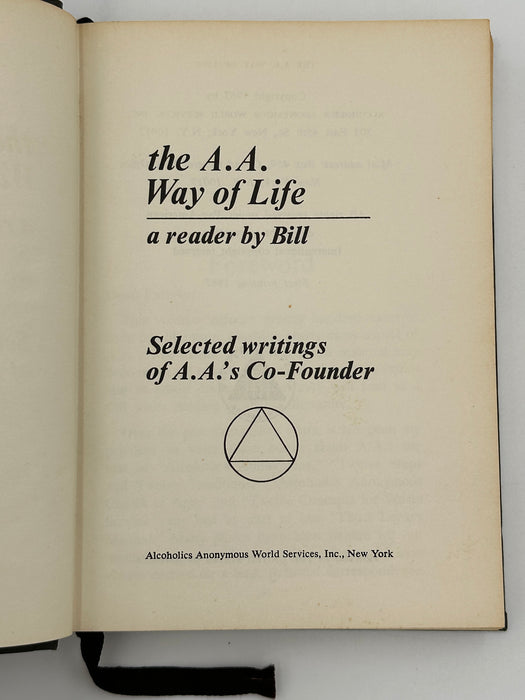 The AA Way of Life - Signed by Bill W. - First Printing 1967 - ODJ Recovery Collectibles