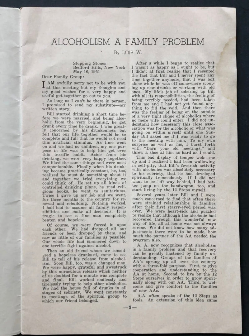 The Family Group of Alcoholics Anonymous Denver Conference 1951 Recovery Collectibles
