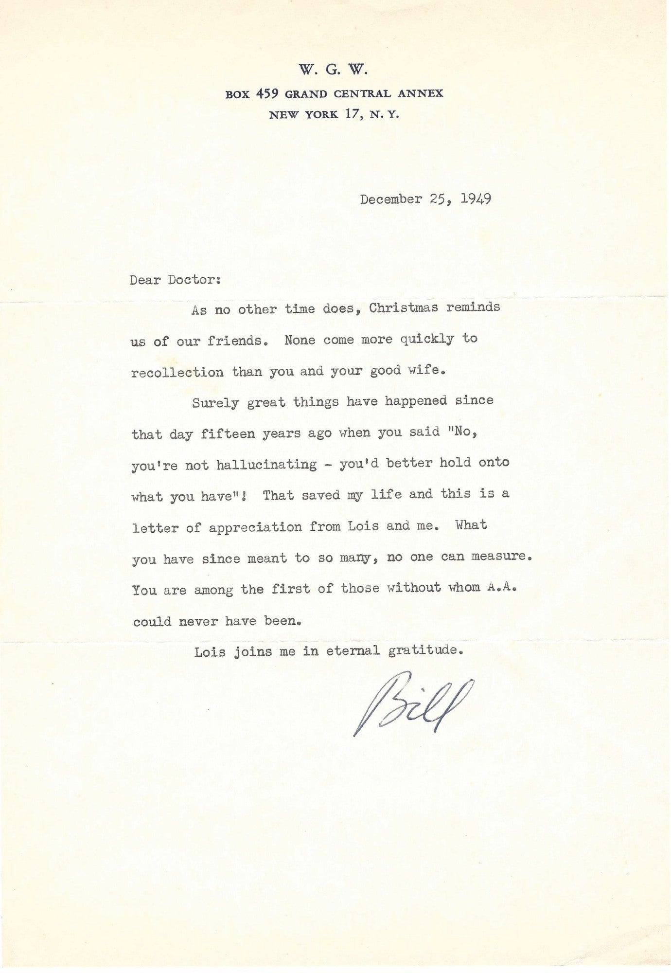A Christmas letter from Bill