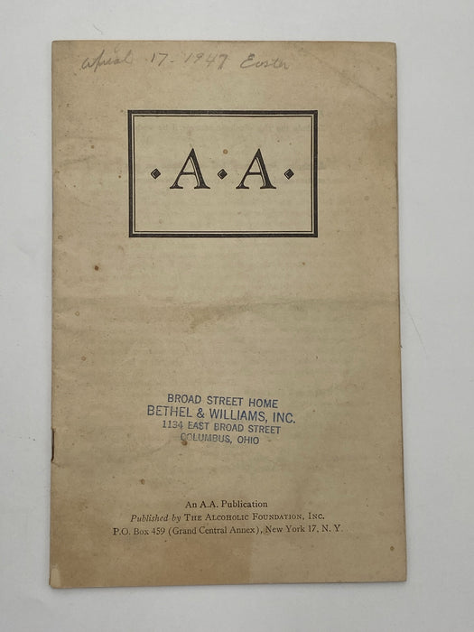1943 AA Pamphlet Recovery Collectibles
