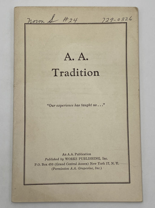 A.A. Tradition - 1947 Pamphlet Recovery Collectibles