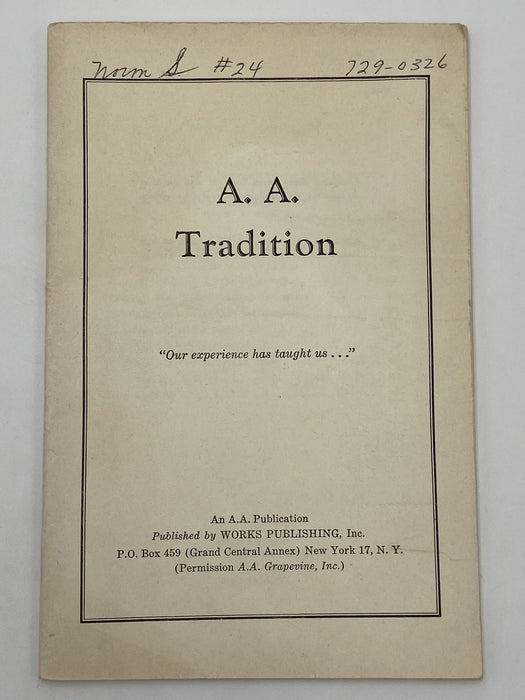 A.A. Tradition - 1947 Pamphlet Recovery Collectibles