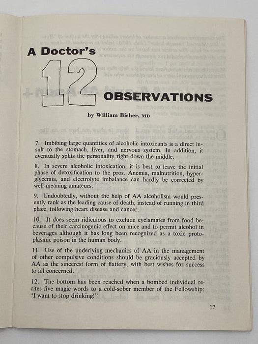 AA Grapevine - A Doctor’s 12 Observations - November 1970 Recovery Collectibles