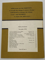 AA Grapevine - A Doctor’s 12 Observations - November 1970 Recovery Collectibles