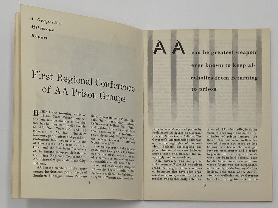 AA Grapevine - AA Prison Groups - July 1952 Recovery Collectibles