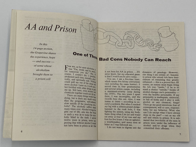 AA Grapevine - AA and Prison - July 1975 Recovery Collectibles
