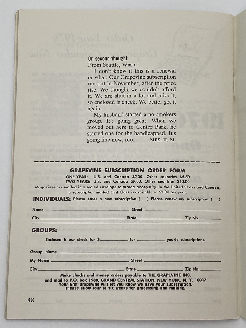 AA Grapevine - AA and Prison - July 1975 Recovery Collectibles