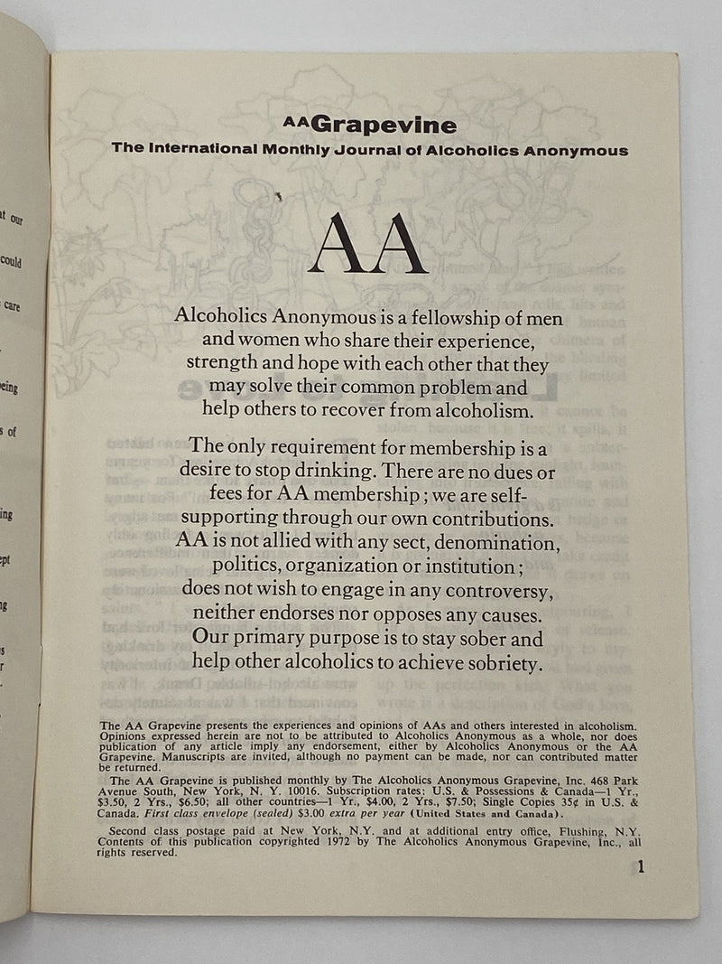 AA Grapevine - AA at Attica - September 1972 Recovery Collectibles