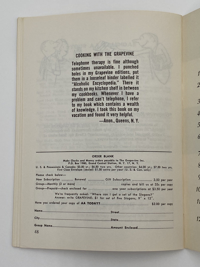 AA Grapevine - Alcohol and Your Brain - March 1963 Recovery Collectibles
