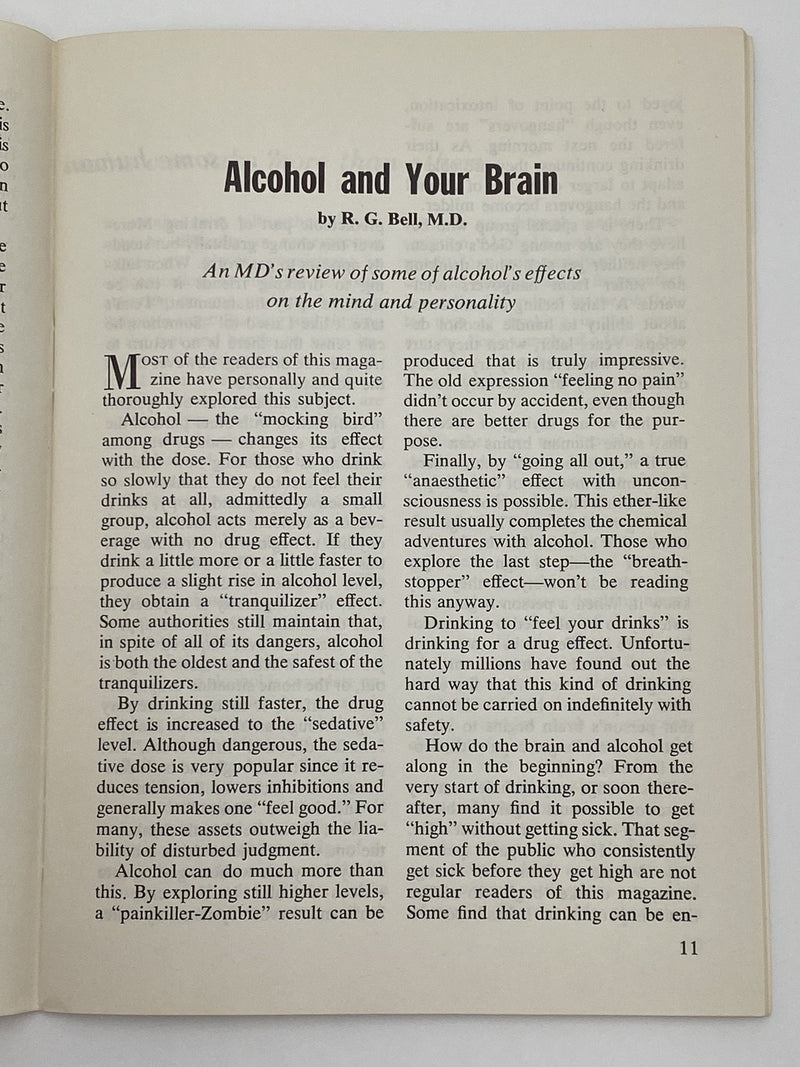 AA Grapevine - Alcohol and Your Brain - March 1963 Recovery Collectibles