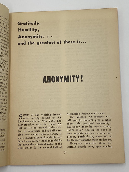 AA Grapevine - Anonymity - April 1951 Recovery Collectibles
