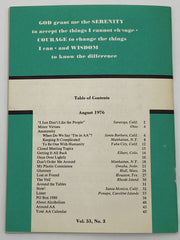 AA Grapevine - Anonymity - August 1976 Recovery Collectibles