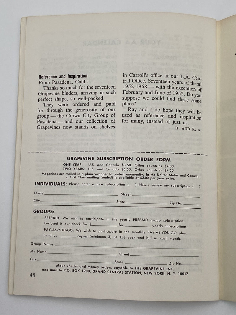 AA Grapevine - Anxiety/Tension - March 1969 Recovery Collectibles