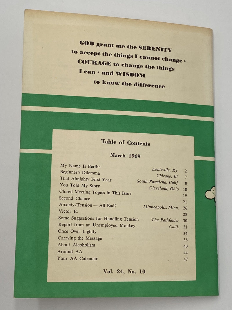 AA Grapevine - Anxiety/Tension - March 1969 Recovery Collectibles