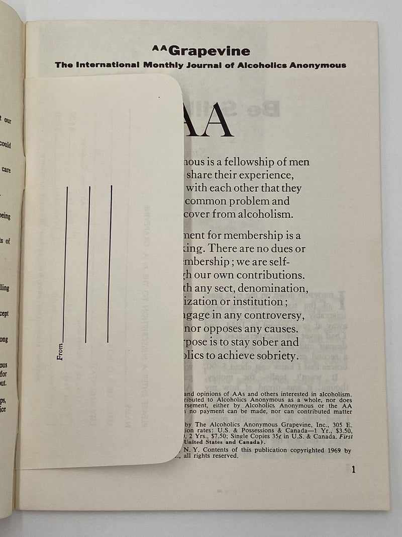 AA Grapevine - April 1969 Recovery Collectibles