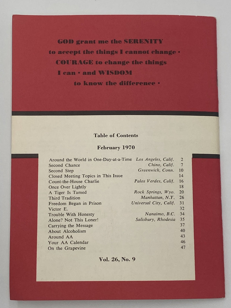 AA Grapevine - Around the World in One-Day-at-a-Time - February 1970 Recovery Collectibles