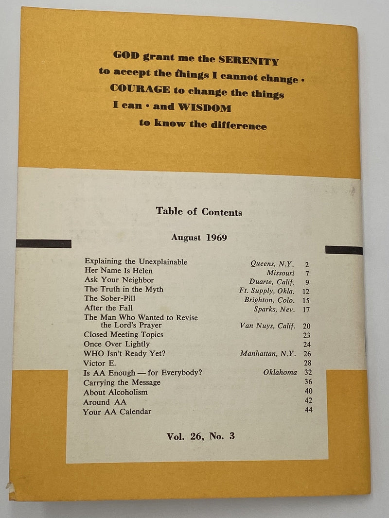 AA Grapevine - August 1969 Recovery Collectibles