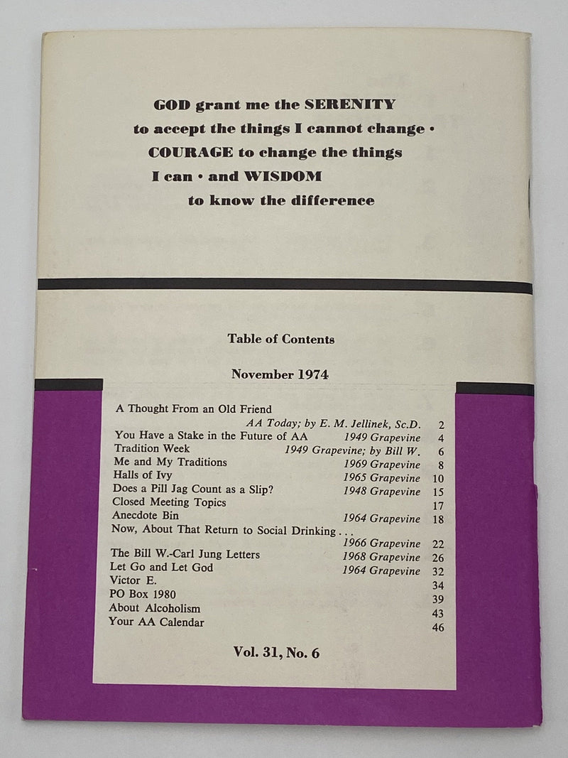 AA Grapevine - Classic Grapevine - November 1974 Recovery Collectibles