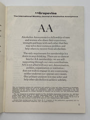 AA Grapevine - Comfortable Sobriety - July 1971 Recovery Collectibles