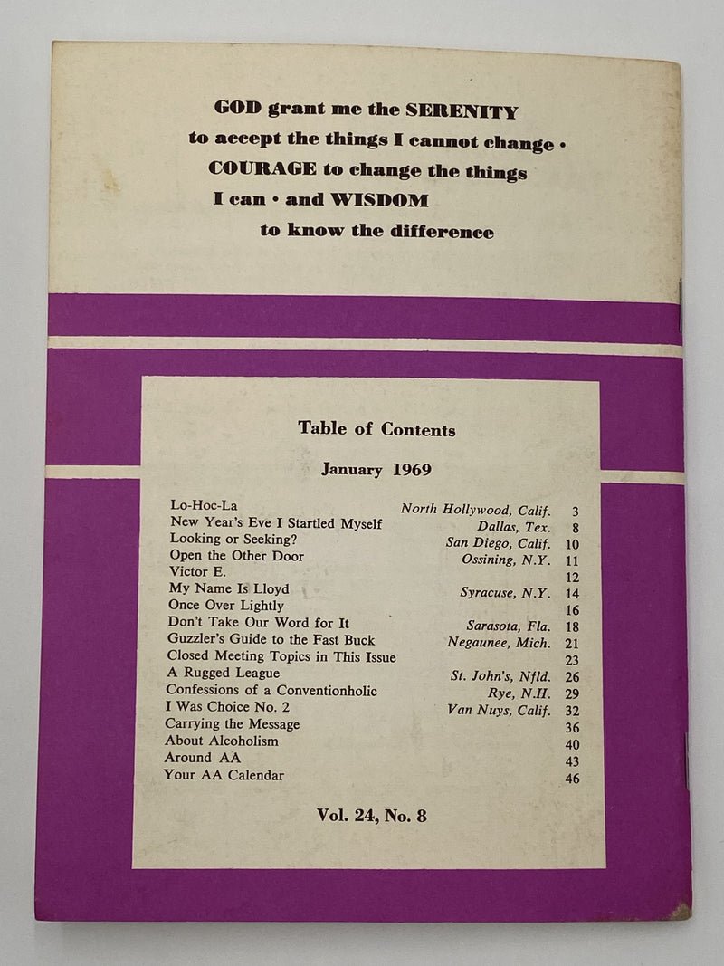 AA Grapevine - Convention Speakers - January 1969 Recovery Collectibles