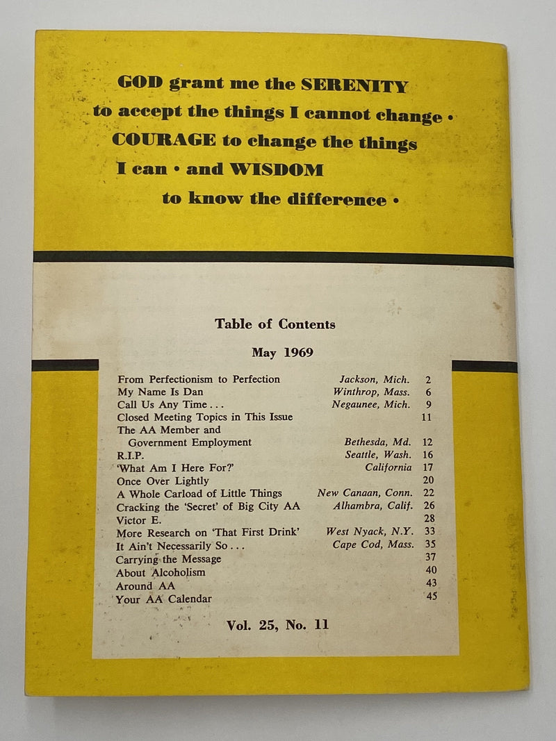 AA Grapevine - Cracking the ‘Secret’ of Big City AA - May 1969 Recovery Collectibles