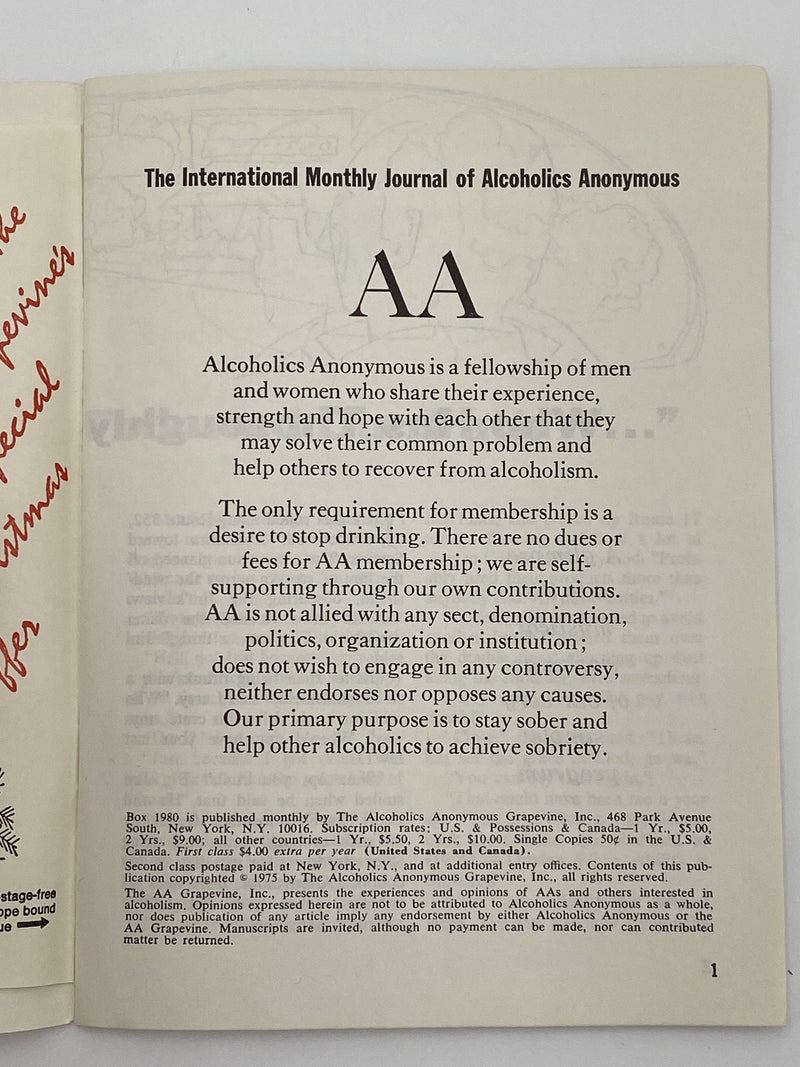 AA Grapevine - December 1975 Recovery Collectibles
