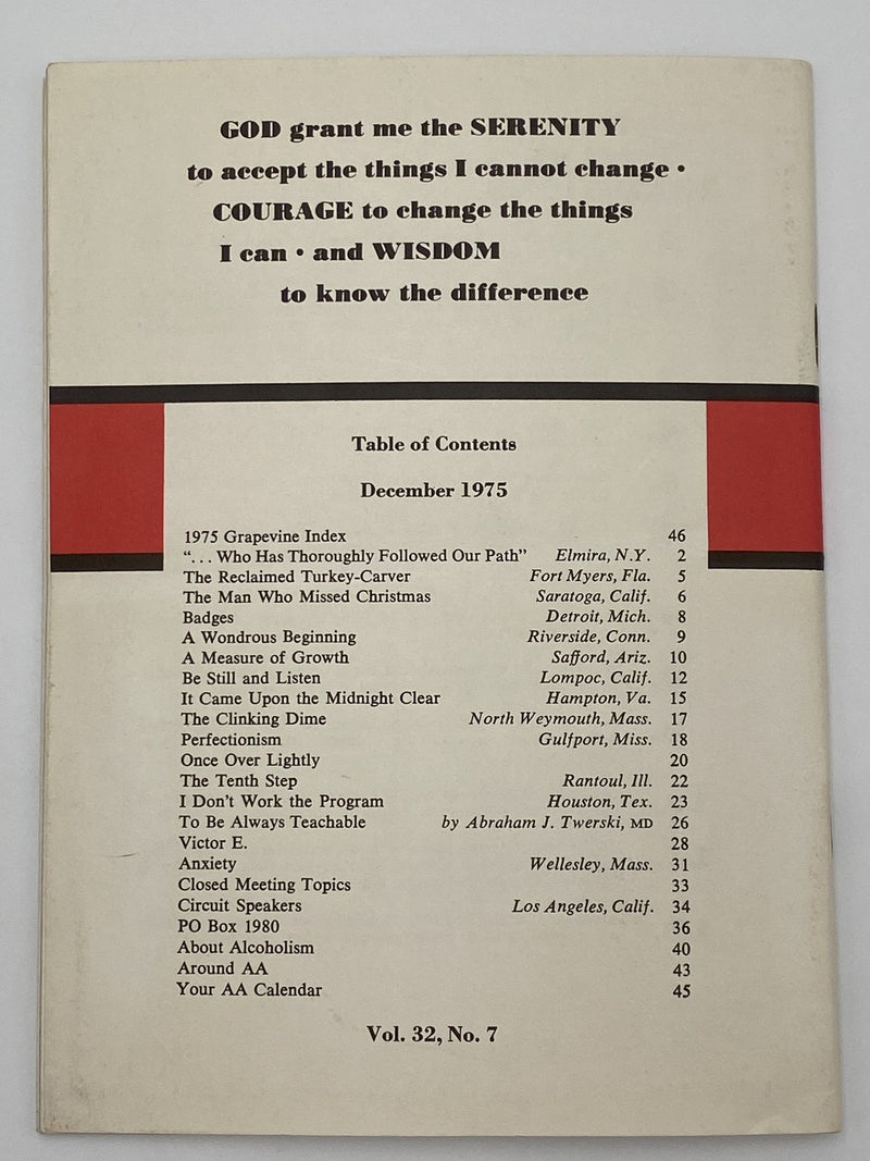 AA Grapevine - December 1975 Recovery Collectibles