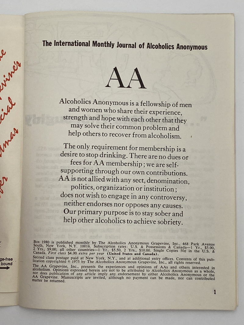 AA Grapevine - December 1975 Recovery Collectibles