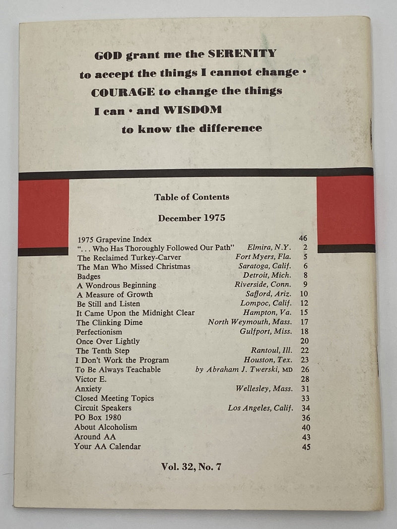 AA Grapevine - December 1975 Recovery Collectibles