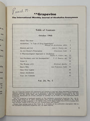 AA Grapevine - Doctors, Alcohol, and AA - October 1968 Recovery Collectibles
