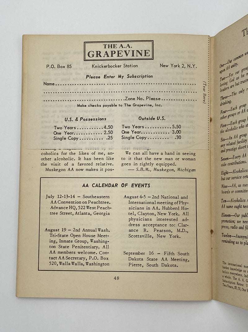 AA Grapevine - Easy Does It - July 1951 Recovery Collectibles