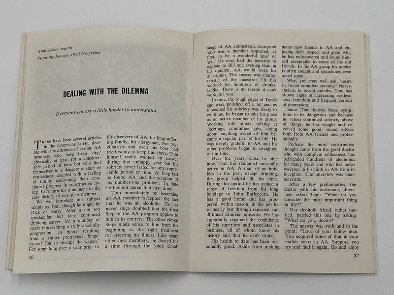 AA Grapevine - Faith Regained - September 1964 Recovery Collectibles