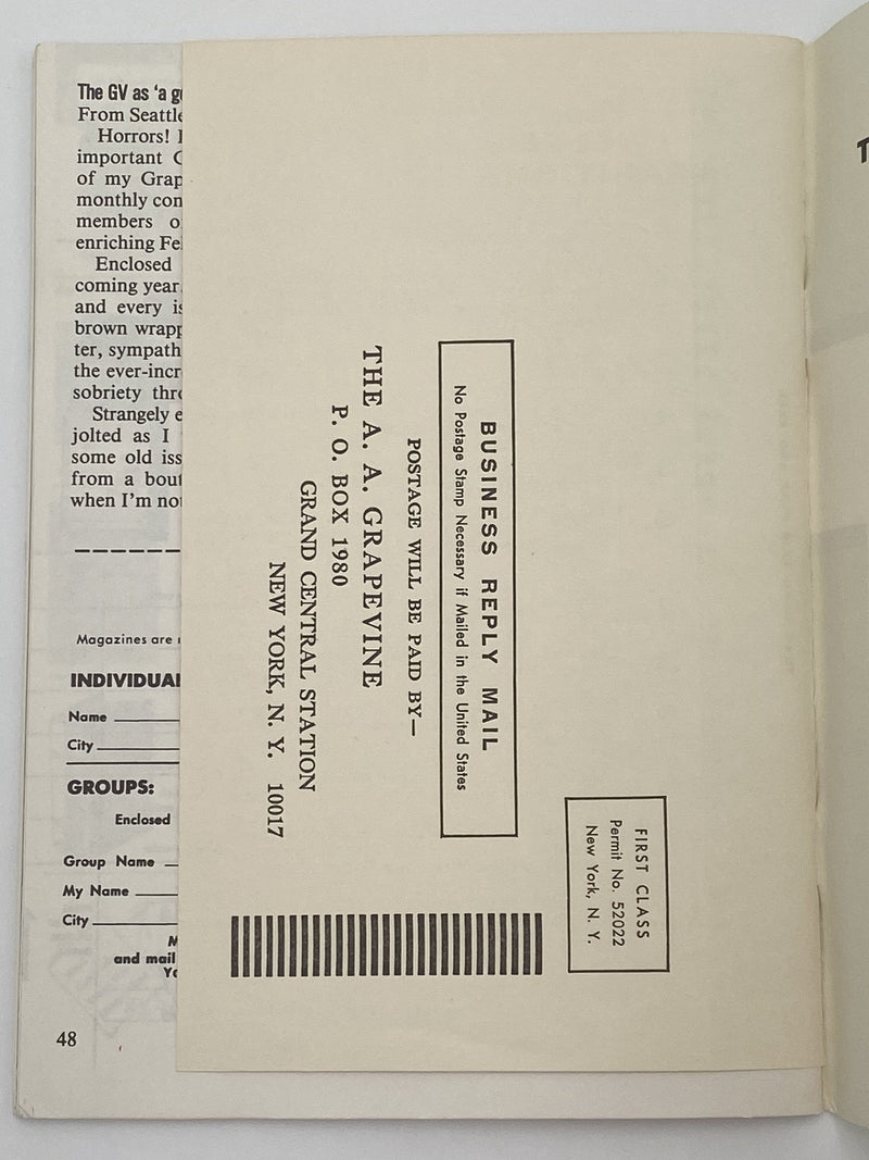 AA Grapevine - Faith is Action - May 1977 Recovery Collectibles