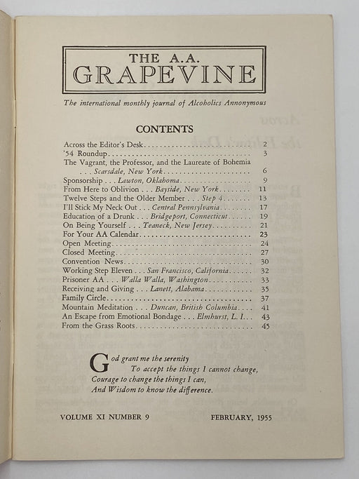 AA Grapevine - February 1955 Recovery Collectibles