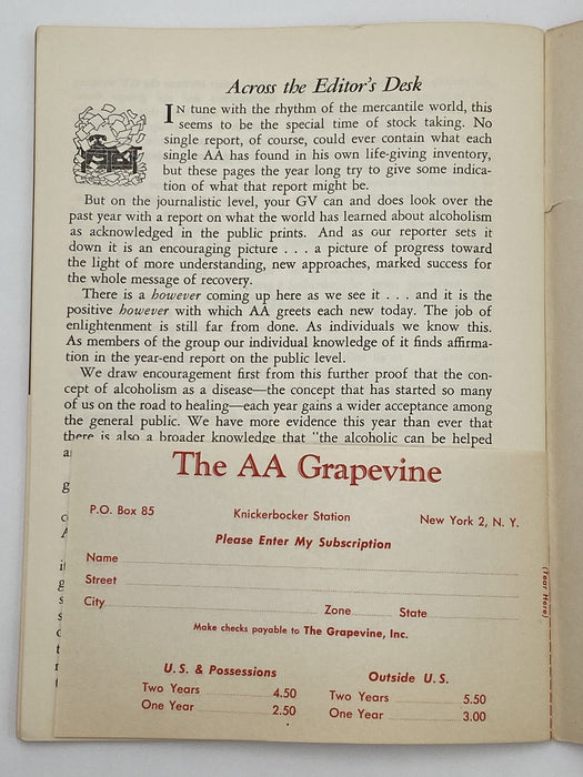 AA Grapevine - February 1956 Recovery Collectibles