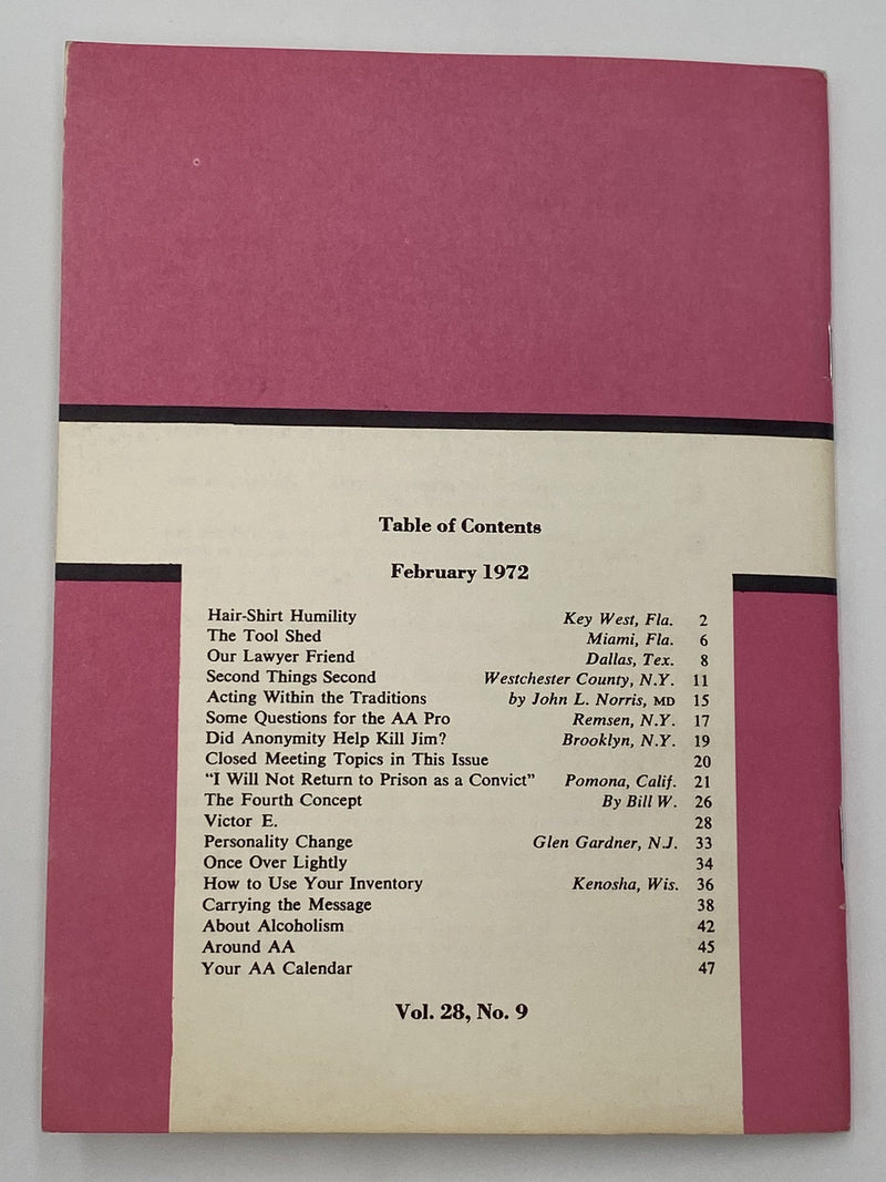 AA Grapevine - Fourth Concept - February 1972 Recovery Collectibles