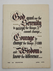 AA Grapevine - Fourth Tradition - April 1970 Recovery Collectibles