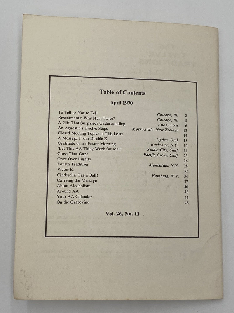 AA Grapevine - Fourth Tradition - April 1970 Recovery Collectibles