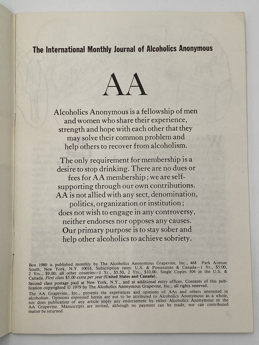 AA Grapevine - Getting Into Action - January 1980 Recovery Collectibles