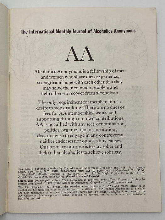 AA Grapevine - Getting Into Action - January 1980 Recovery Collectibles