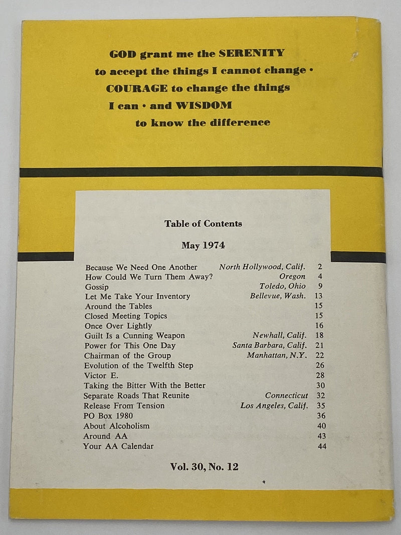 AA Grapevine - Gossip - May 1974 Recovery Collectibles