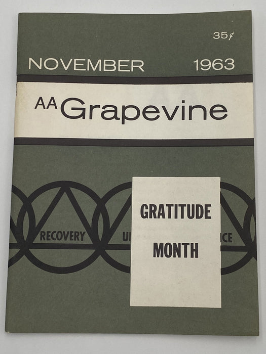 AA Grapevine - Gratitude Month - November 1963 Recovery Collectibles