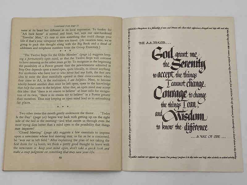 AA Grapevine - Hospitals and Prisons - August 1954 Recovery Collectibles