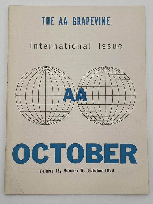 AA Grapevine - International Issue - October 1958 Recovery Collectibles