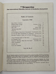 AA Grapevine - Leadership in AA by Bill - September 1968 Recovery Collectibles
